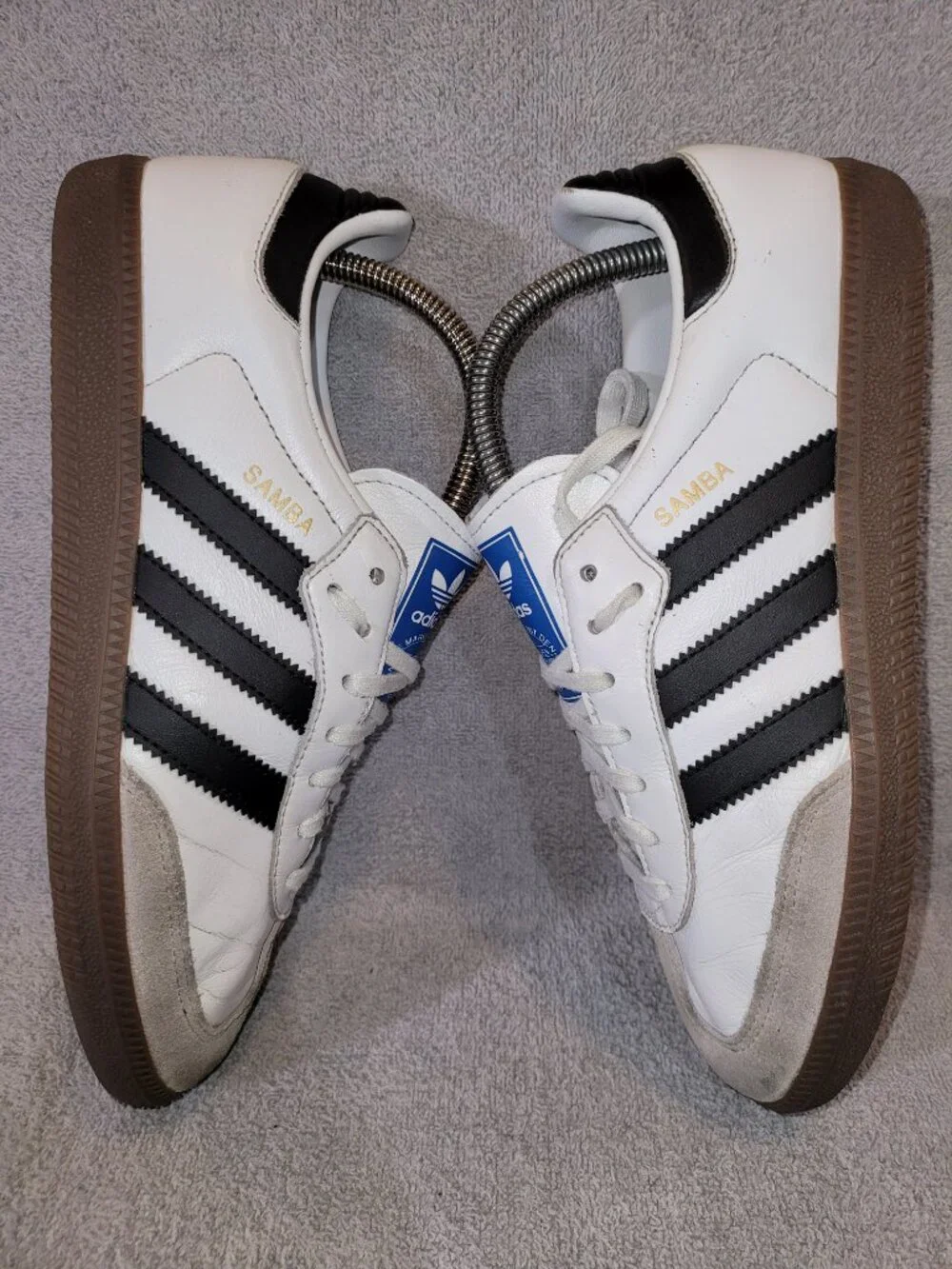 Adidas Samba OG Big Kid's Size 7 White Black Brown Gum Sneakers (#1881)